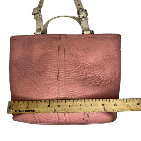 Coach Hamilton Pink Pebbled Leather Tote Shoulder Bag - Picture 13 of 14
